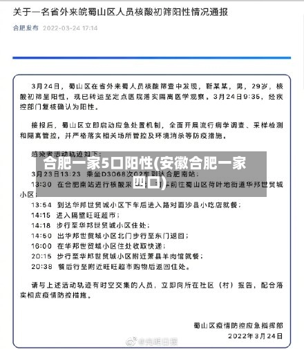 合肥一家5口阳性(安徽合肥一家四口)