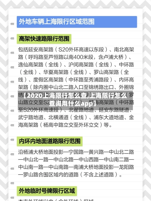 【2020上海限行怎么查,上海限行怎么查询用什么app】-第1张图片