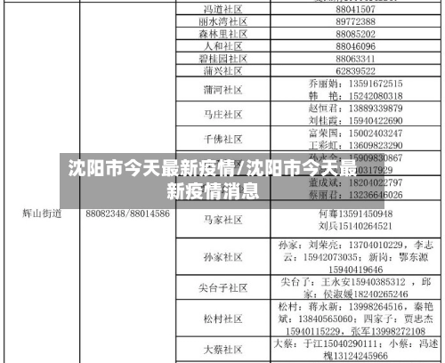 沈阳市今天最新疫情/沈阳市今天最新疫情消息-第1张图片