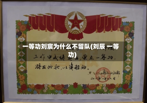 一等功刘宸为什么不留队(刘辰 一等功)-第1张图片