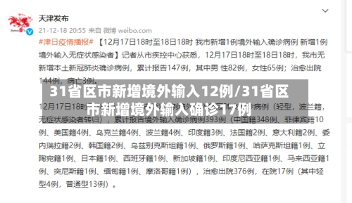 31省区市新增境外输入12例/31省区市新增境外输入确诊17例-第2张图片