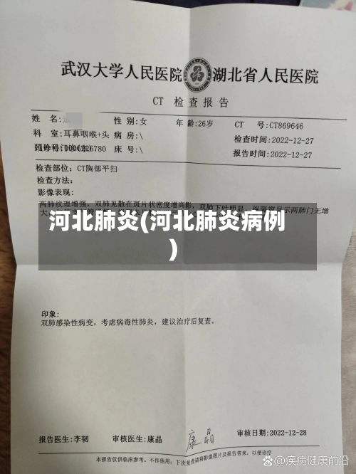 河北肺炎(河北肺炎病例)-第1张图片