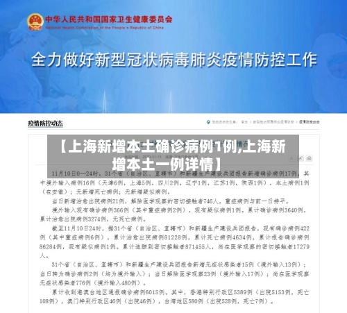 【上海新增本土确诊病例1例,上海新增本土一例详情】-第1张图片