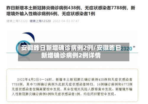 安徽昨日新增确诊病例2例/安徽昨日新增确诊病例2例详情-第1张图片