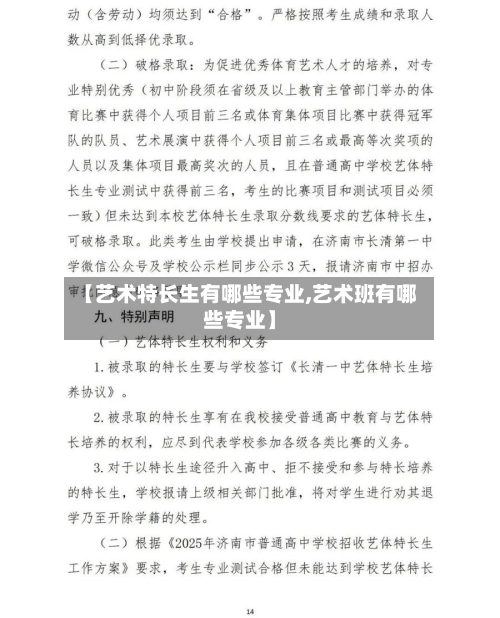 【艺术特长生有哪些专业,艺术班有哪些专业】-第1张图片