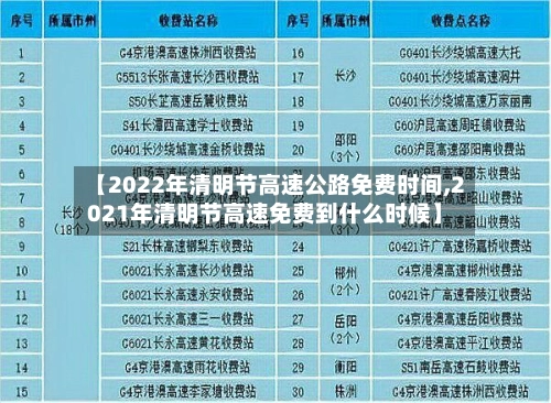 【2022年清明节高速公路免费时间,2021年清明节高速免费到什么时候】-第2张图片