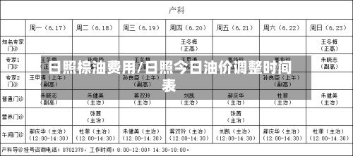 日照棕油费用/日照今日油价调整时间表