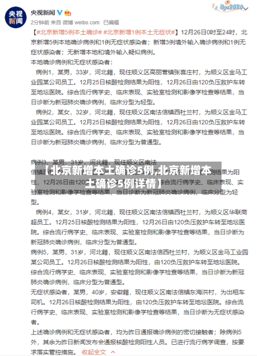 【北京新增本土确诊5例,北京新增本土确诊5例详情】-第1张图片