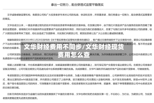 文华财经费用不同步/文华财经现货费用怎么查-第1张图片